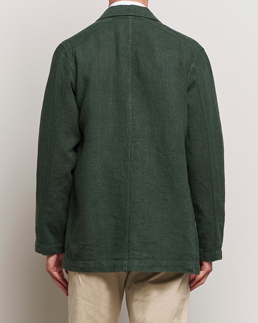 Homme | Manteaux Et Vestes | Drake's | Heavy Linen Chore Jacket Green