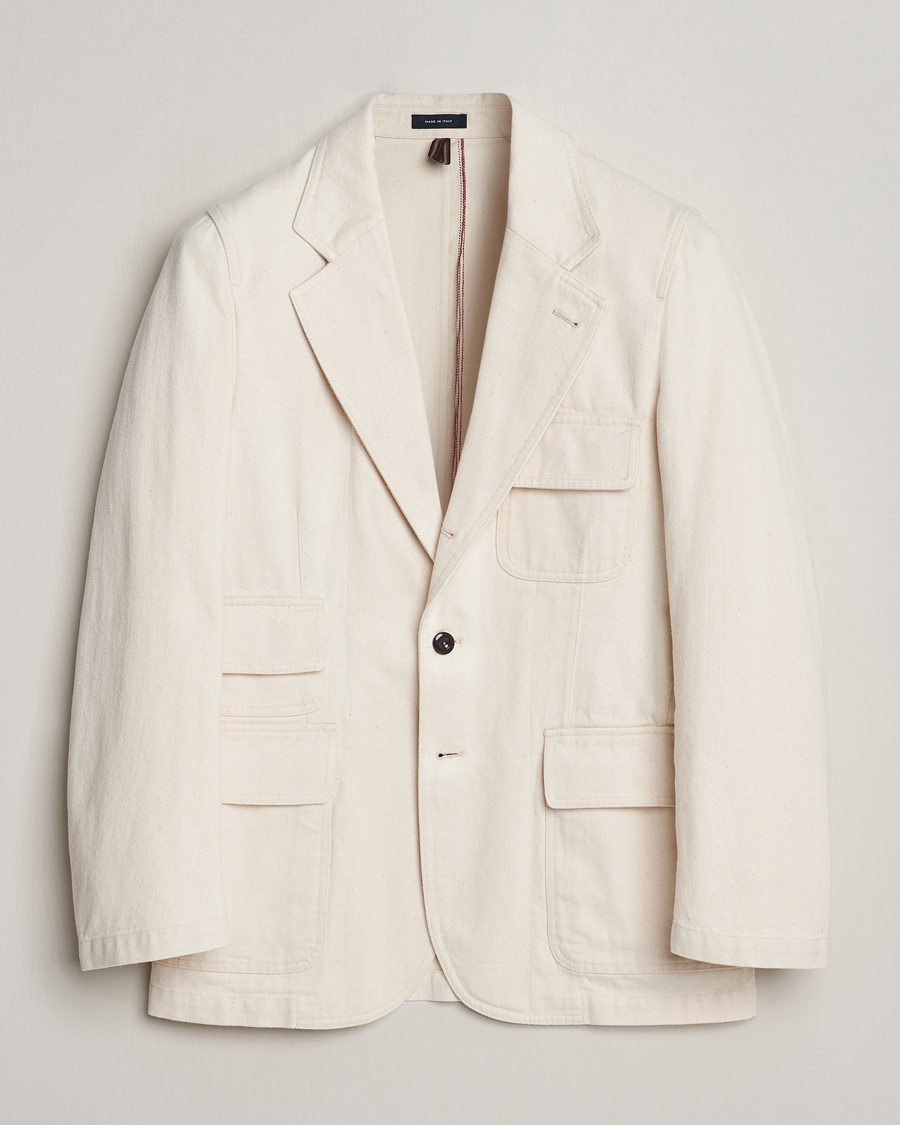 Homme | Blazers | Drake's | MKIV Denim Games Blazer Ecru