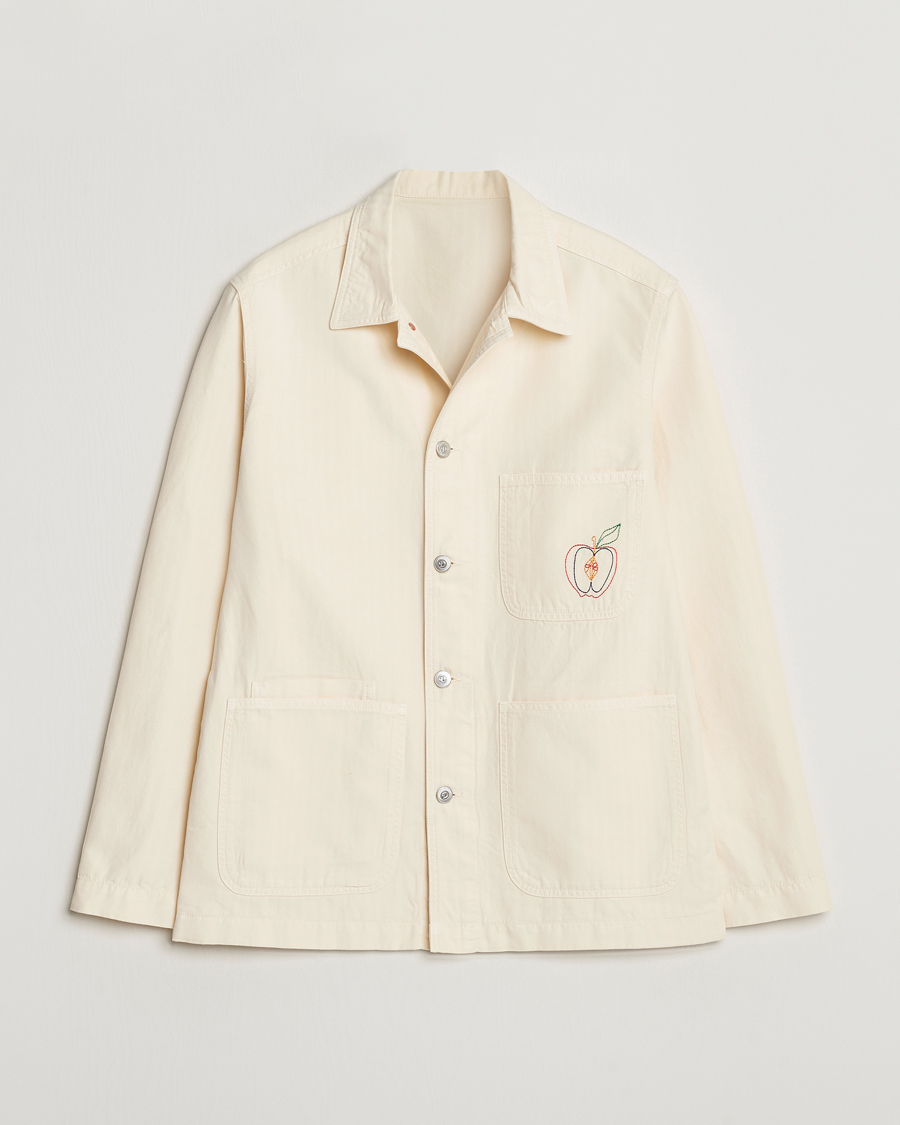 Homme | Chemises | Drake's | Herringbone Fatigue Cotton Jacket Ecru