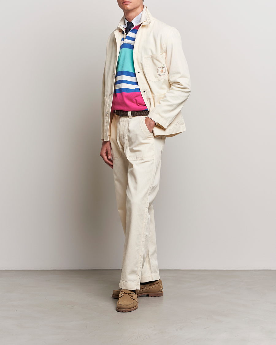 Homme | Chemises | Drake's | Herringbone Fatigue Cotton Jacket Ecru