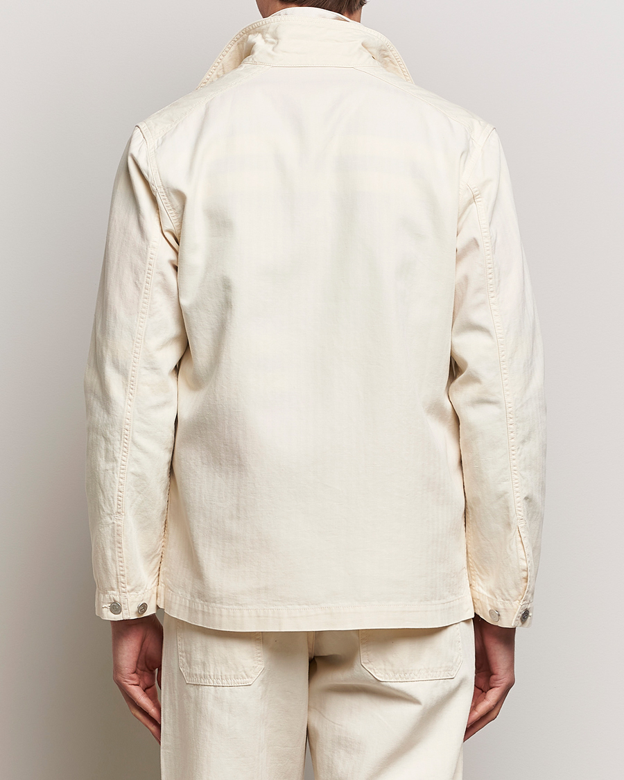 Homme | Chemises | Drake's | Herringbone Fatigue Cotton Jacket Ecru