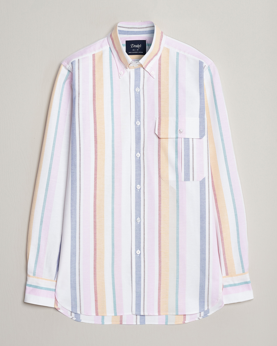 Homme | Chemises | Drake's | Multi Stripe Oxford Shirt Multi