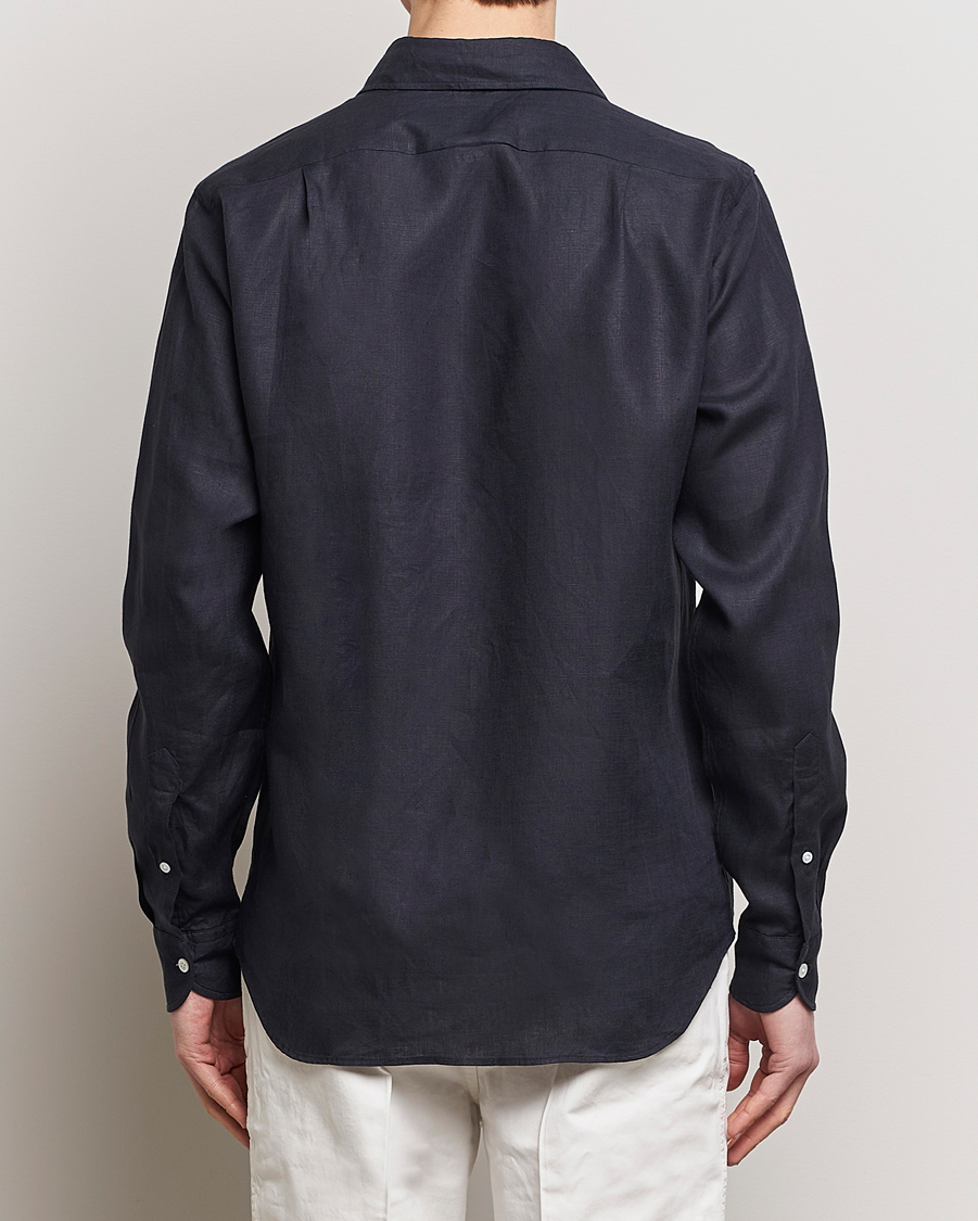 Homme | Chemises | Drake's | Linen Summer Shirt Navy