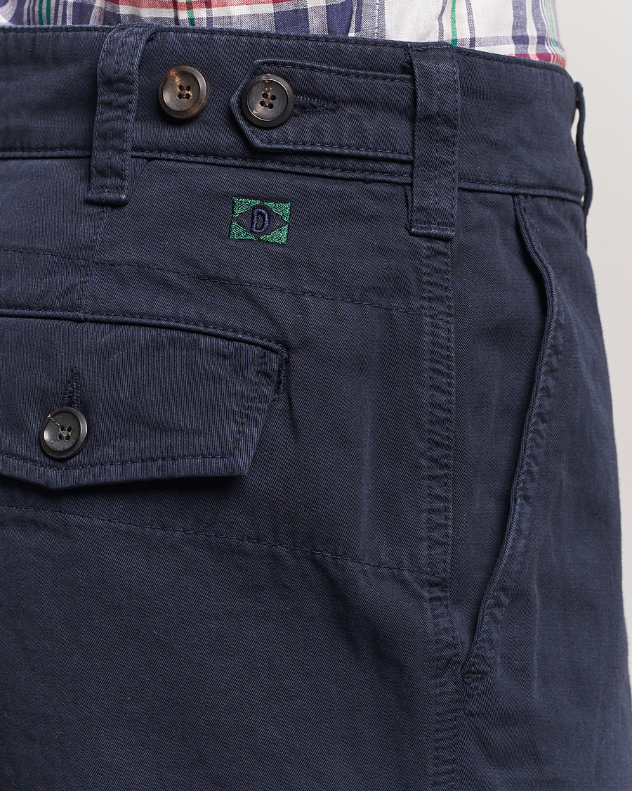 Homme | Pantalons | Drake's | Flat Front Cotton Chino Navy
