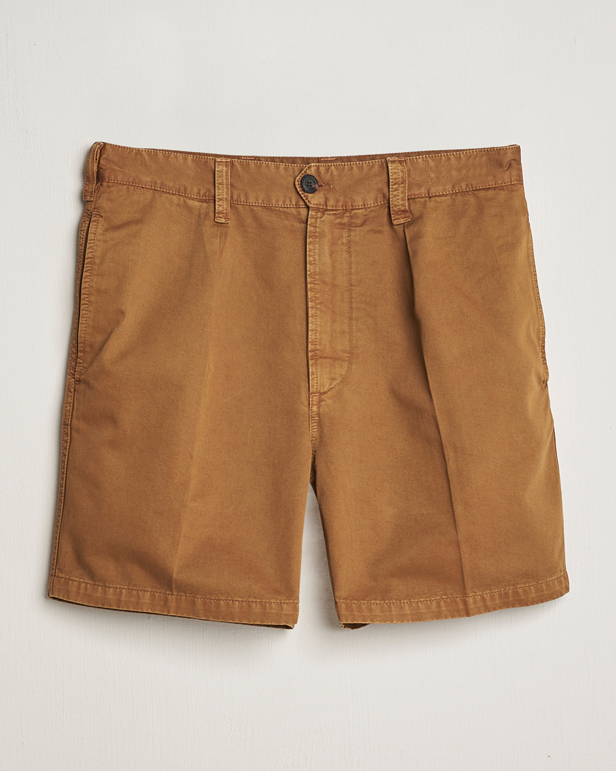 Homme | Shorts | Drake's | Cotton Twill Chino Shorts Washed Tobacco