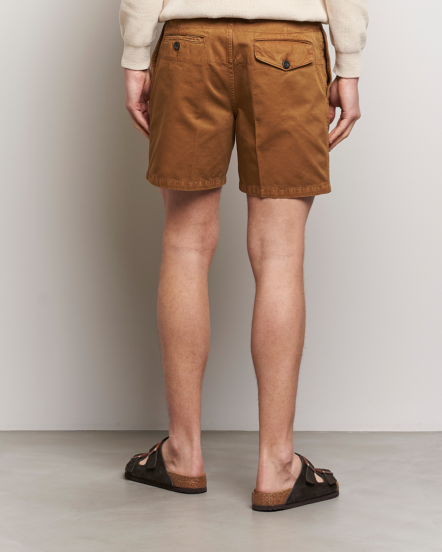 Homme | Shorts | Drake's | Cotton Twill Chino Shorts Washed Tobacco