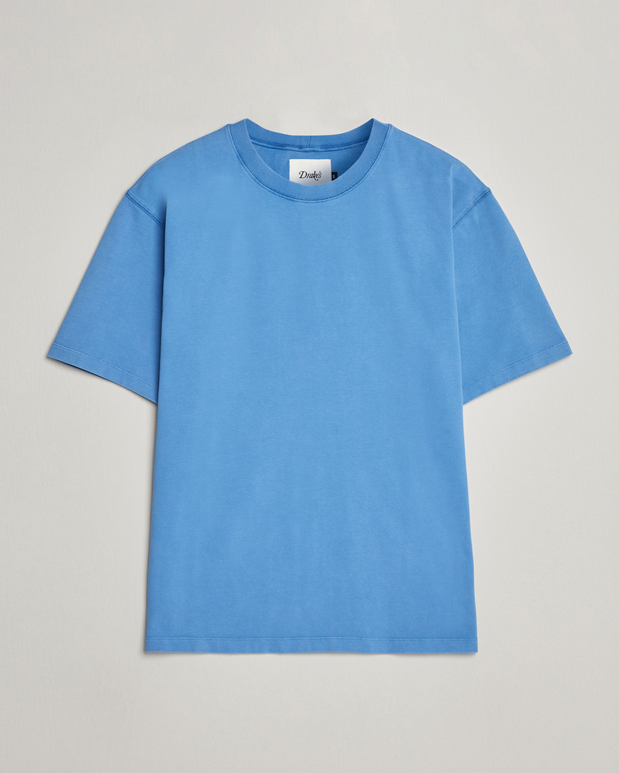 Homme | T-shirts | Drake's | Washed Hiking T-Shirt French Blue