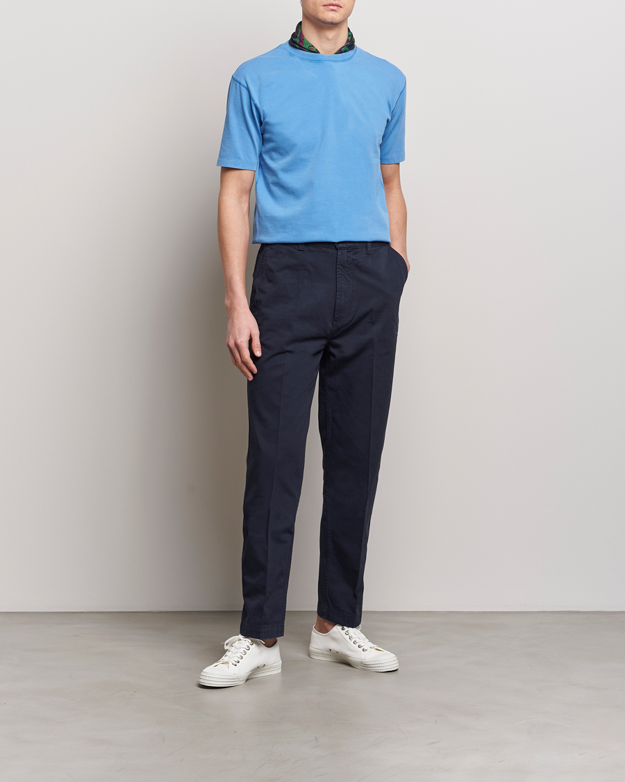 Homme | T-shirts | Drake's | Washed Hiking T-Shirt French Blue