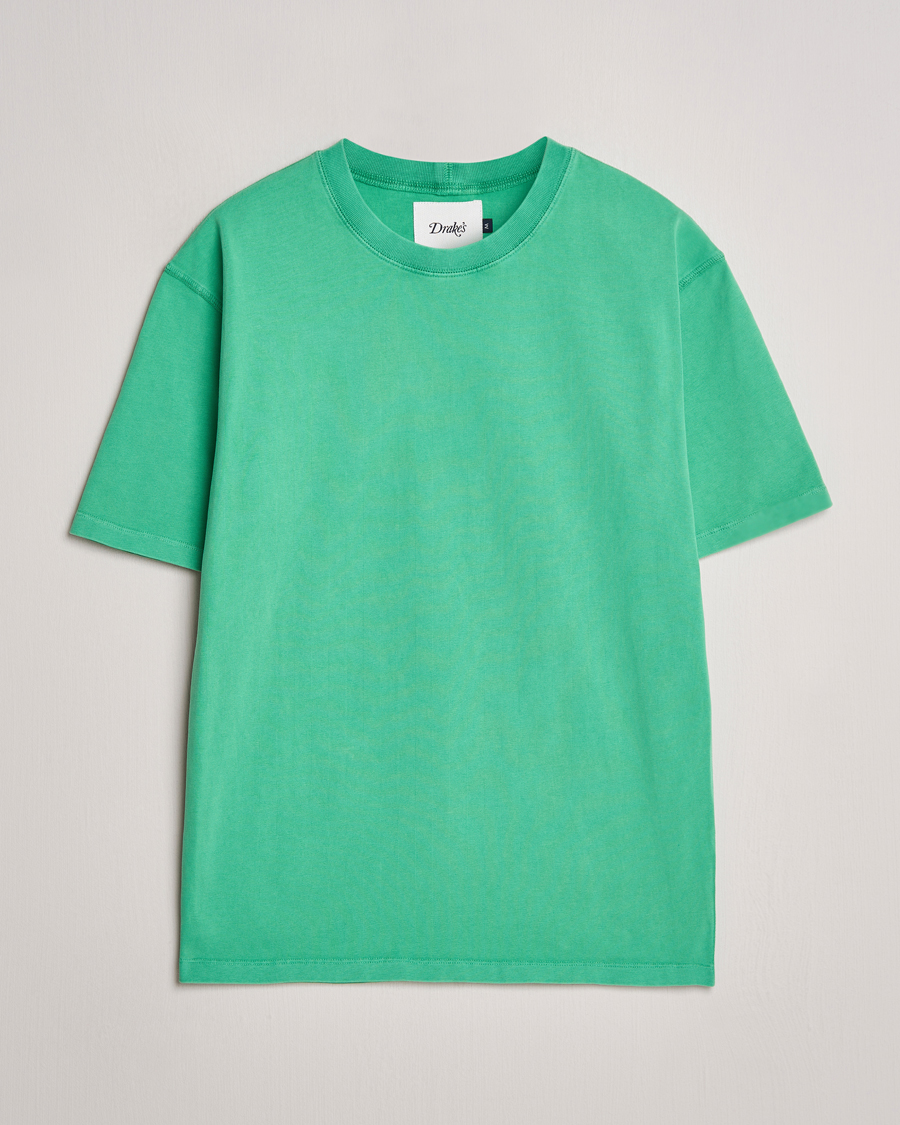 Homme | T-shirts | Drake's | Washed Hiking T-Shirt Green