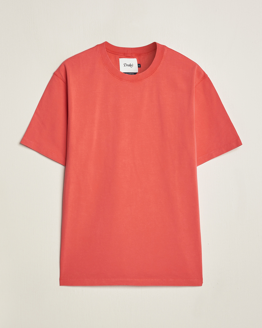 Homme | T-shirts | Drake's | Washed Hiking T-Shirt Red