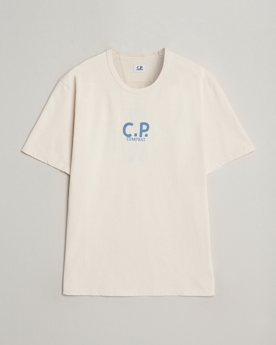Homme | T-shirts | C.P. Company | Short Sleeve Jersey Guscette Logo T-Shirt Natural