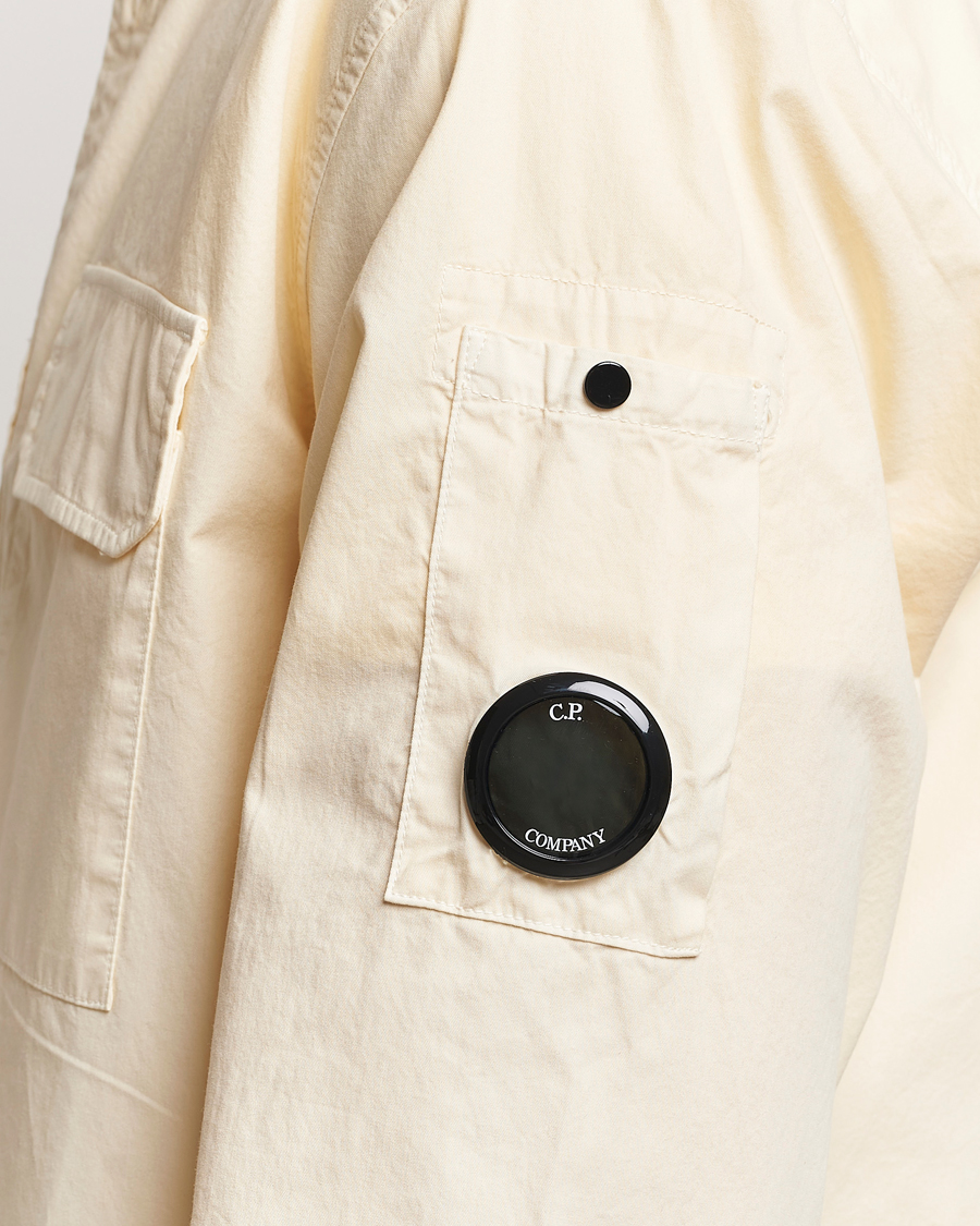 Homme | Chemises | C.P. Company | Long Sleeve Gabardine Pocket Shirt Ecru