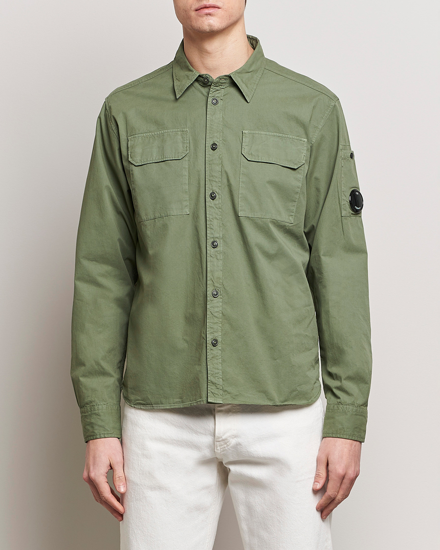 Homme |  | C.P. Company | Long Sleeve Gabardine Pocket Shirt Green