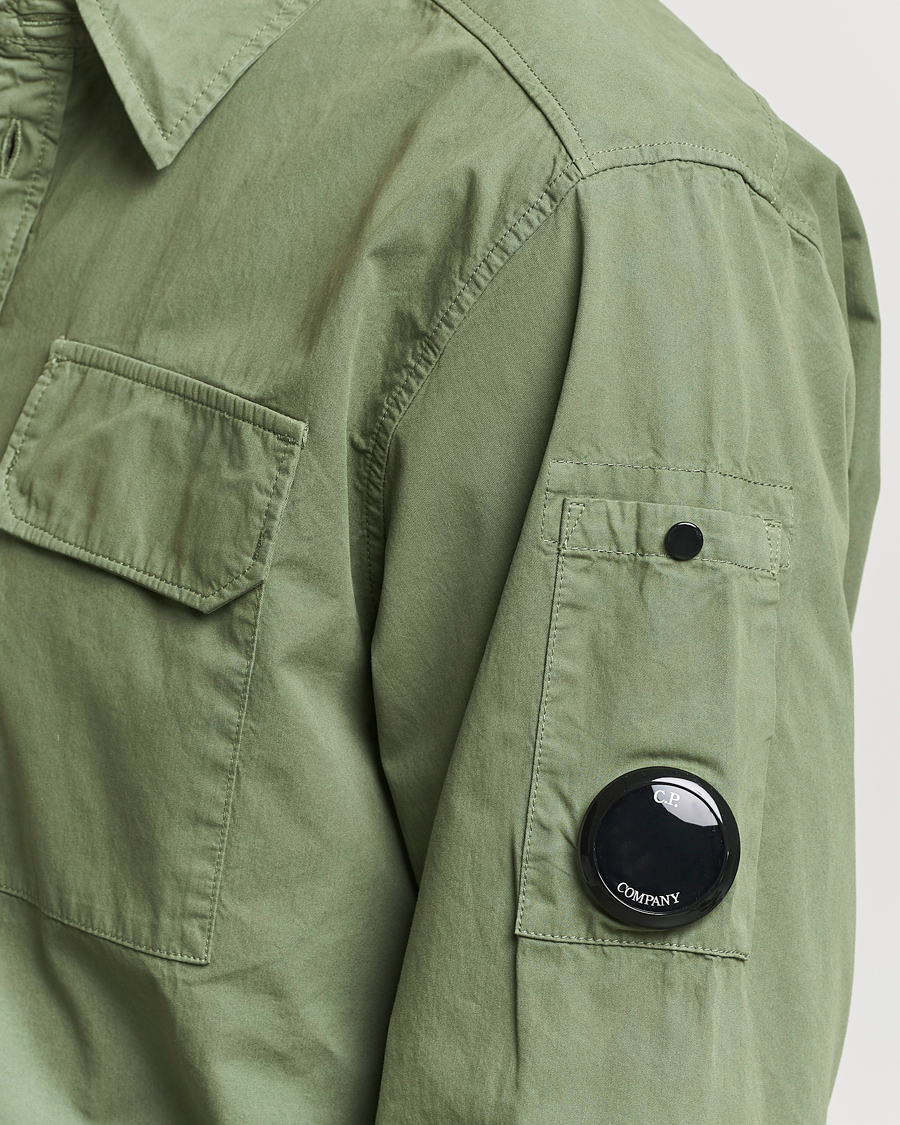 Homme | Chemises | C.P. Company | Long Sleeve Gabardine Pocket Shirt Green