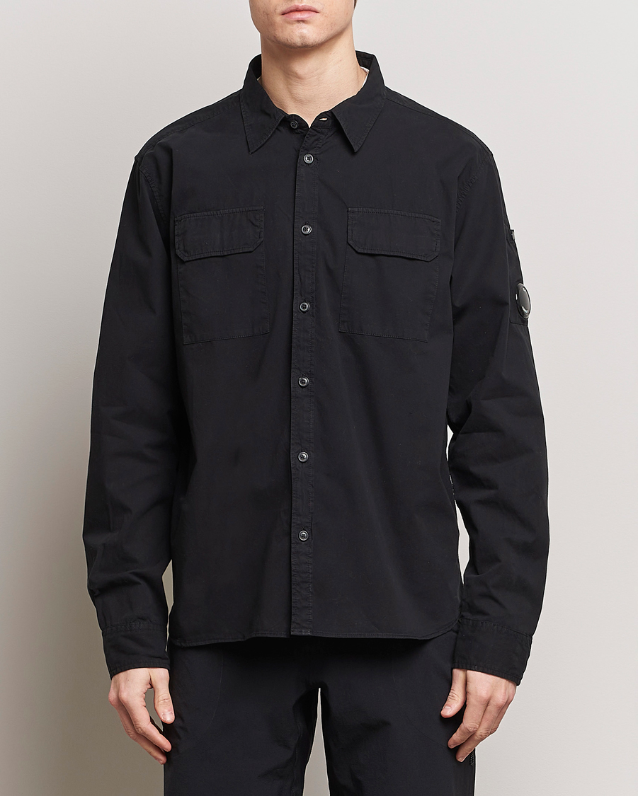 Homme | Chemises Décontractées | C.P. Company | Long Sleeve Gabardine Pocket Shirt Black
