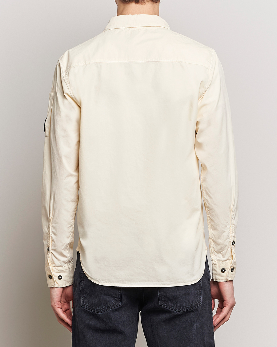Homme | Chemises | C.P. Company | Garment Dyed Gabardine Zip Shirt Jacket Ecru