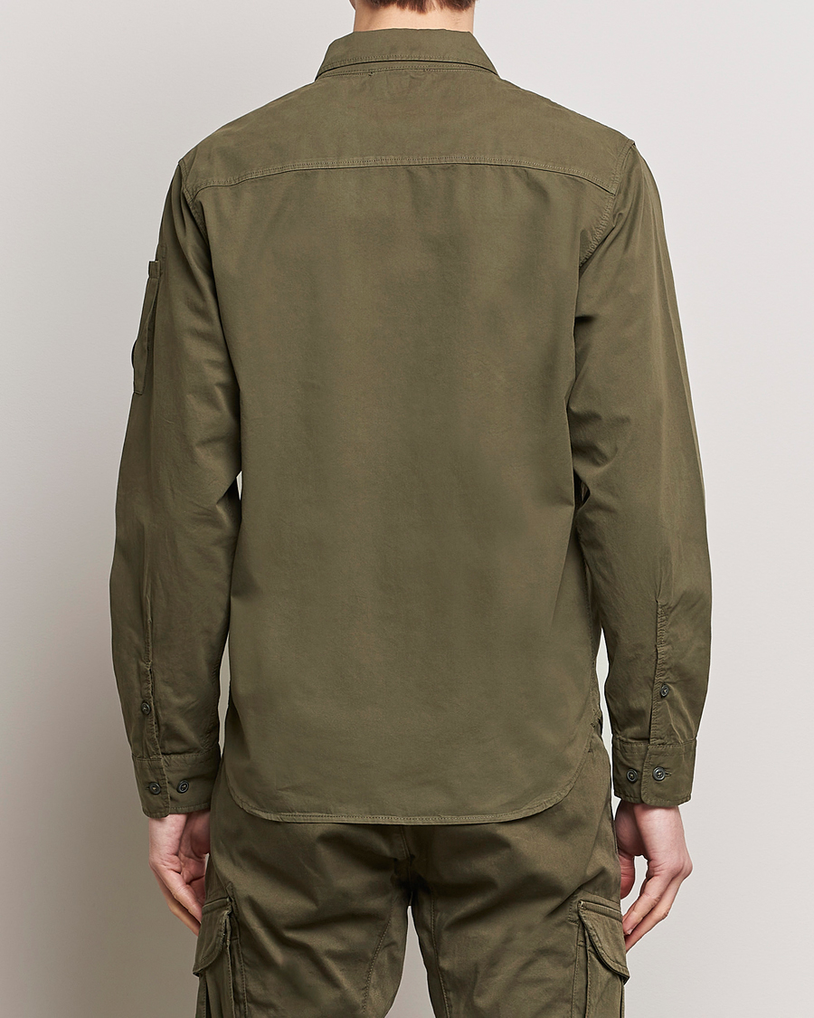Homme | Chemises | C.P. Company | Garment Dyed Gabardine Zip Shirt Jacket Army