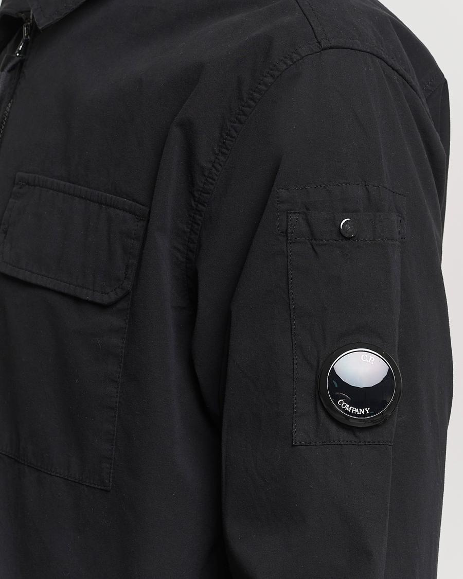 Homme | Chemises | C.P. Company | Garment Dyed Gabardine Zip Shirt Jacket Black