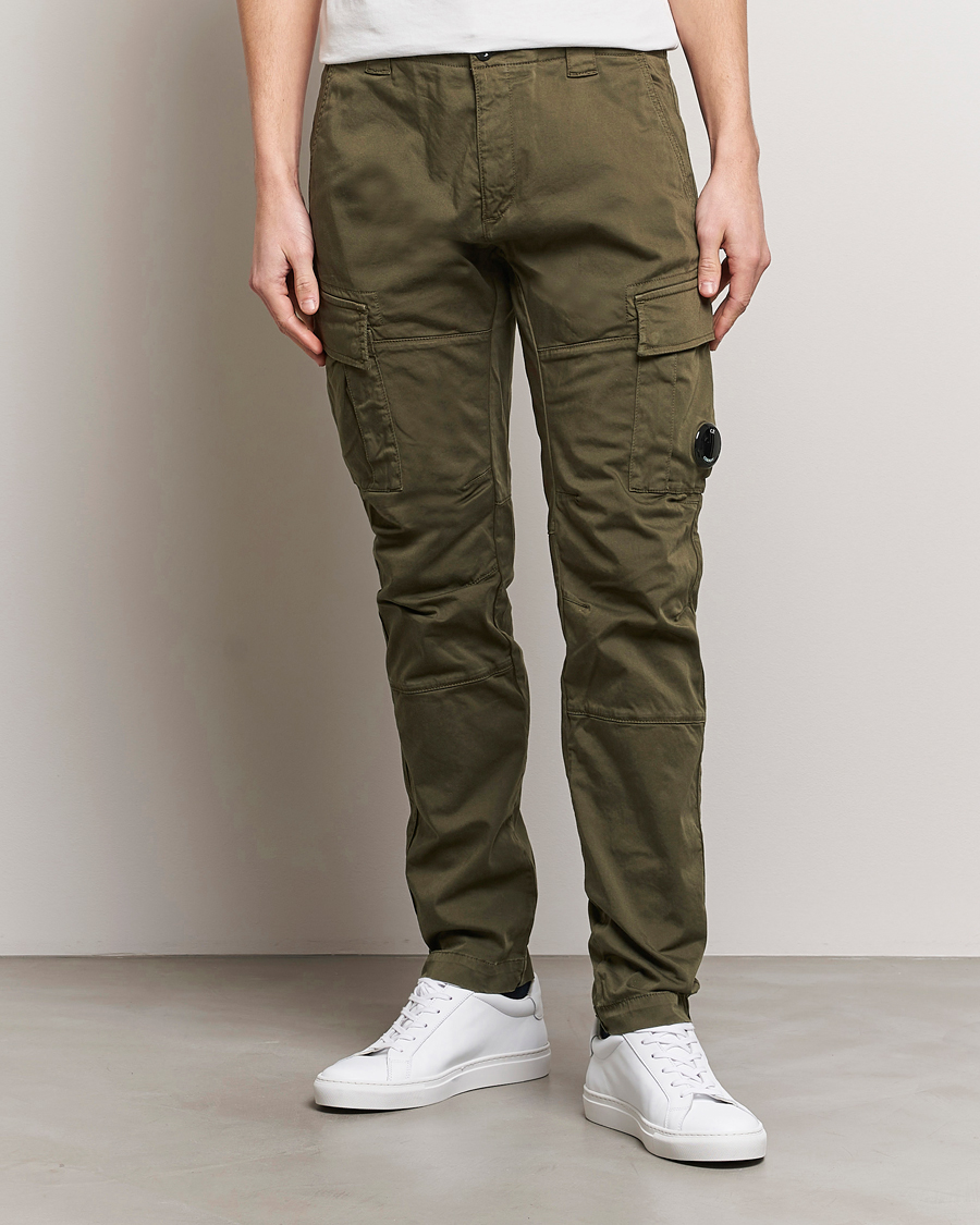 Men | Cargo Trousers | C.P. Company | Satin Stretch Cargo Pants Army