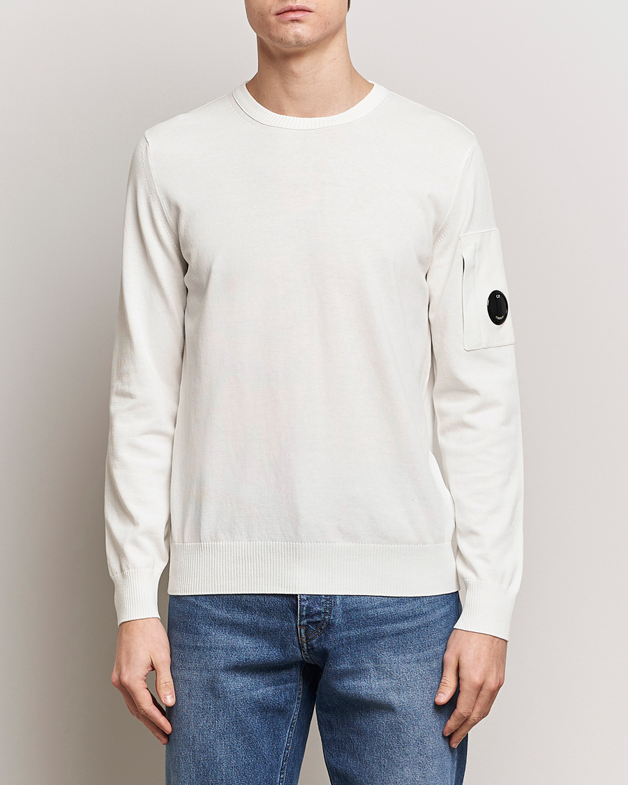 Homme | Pulls À Col Rond | C.P. Company | Old Dyed Cotton Crepe Crewneck White