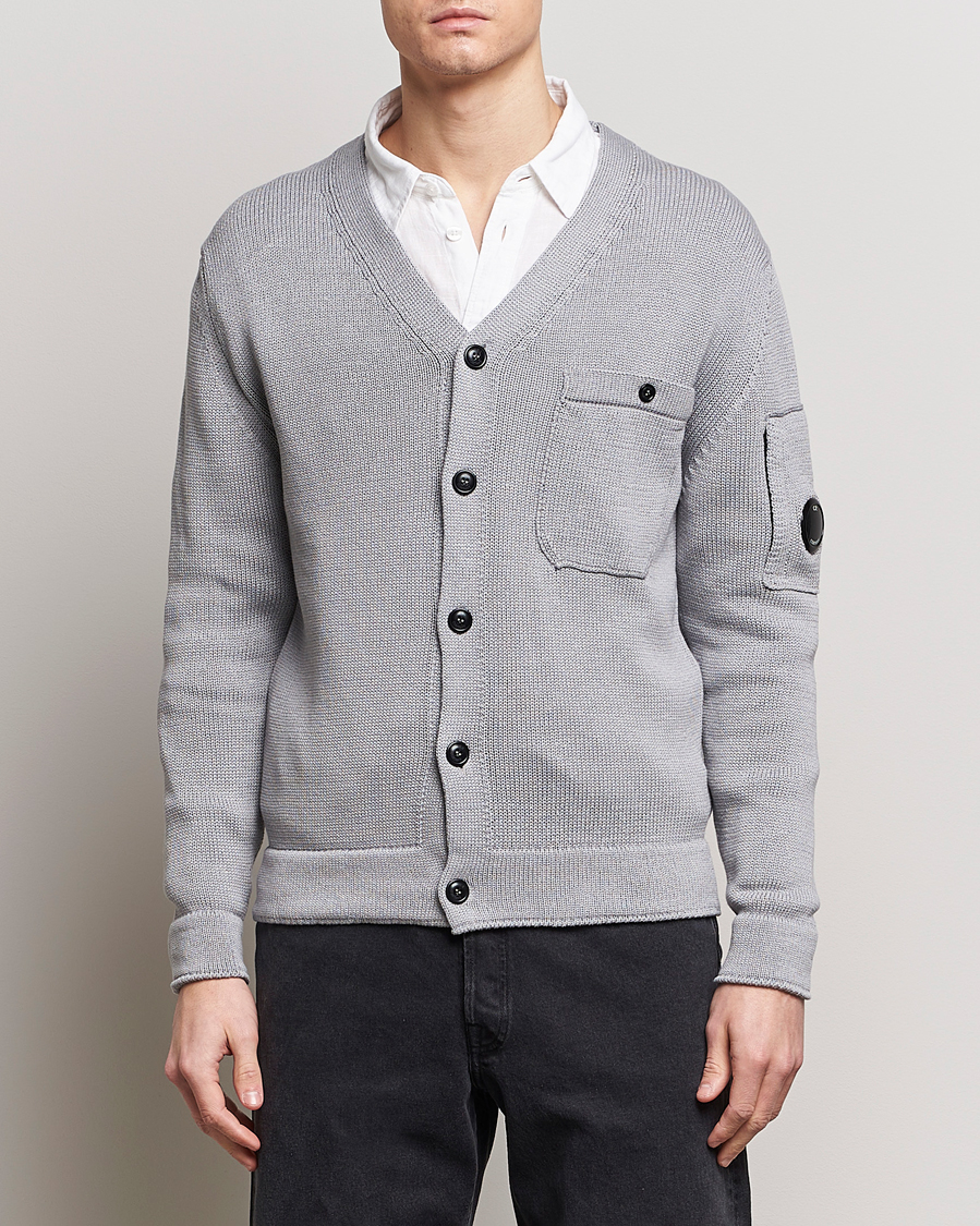 Homme | Sections | C.P. Company | Compact Cotton Lens Cardigan Light Grey