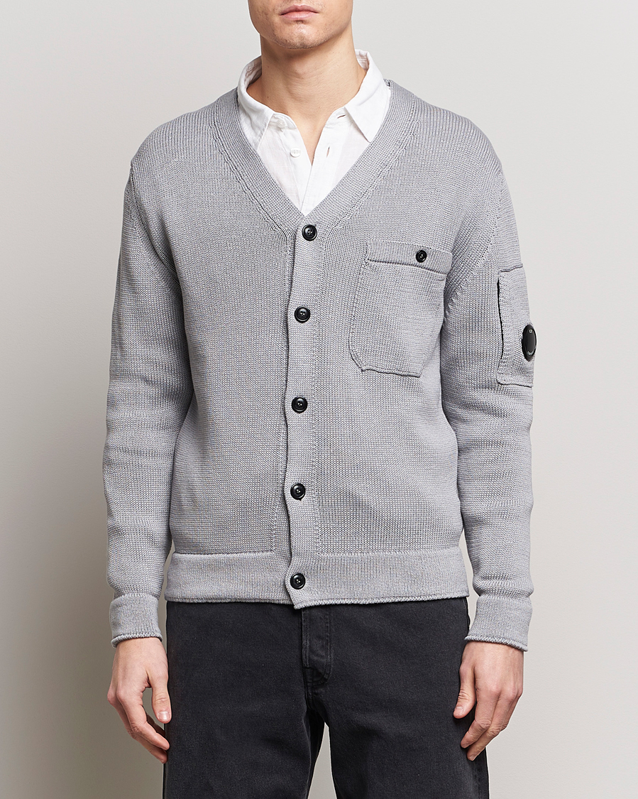 Homme | Pulls Et Tricots | C.P. Company | Compact Cotton Lens Cardigan Light Grey