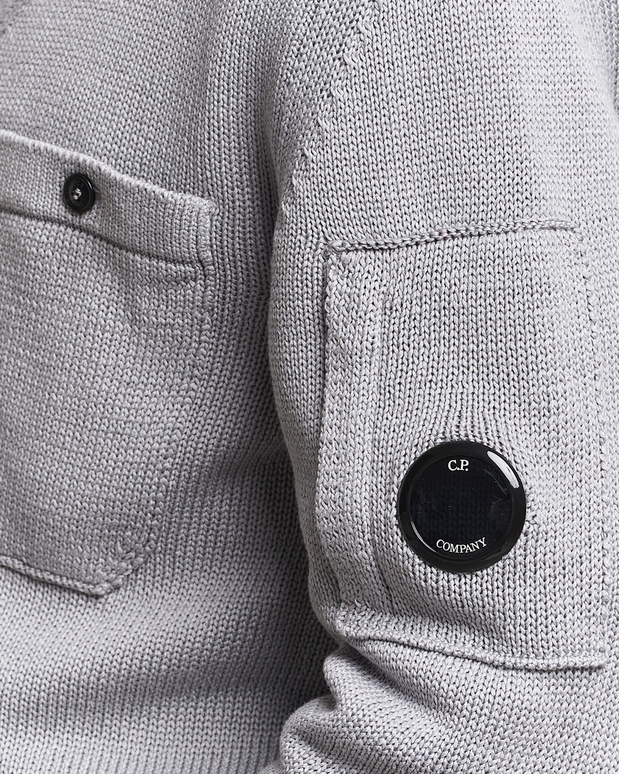 Homme | Pulls Et Tricots | C.P. Company | Compact Cotton Lens Cardigan Light Grey