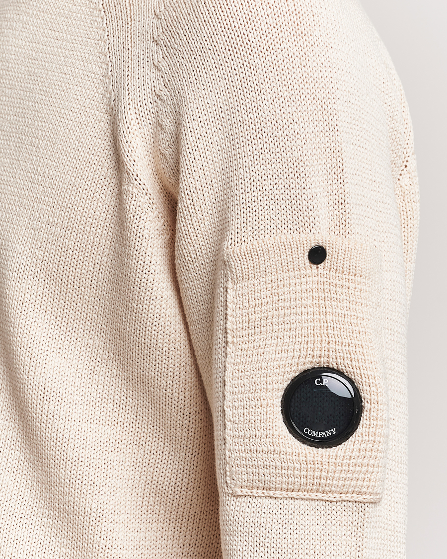 Homme | Pulls Et Tricots | C.P. Company | Compact Cotton Lens Crewneck Ecru