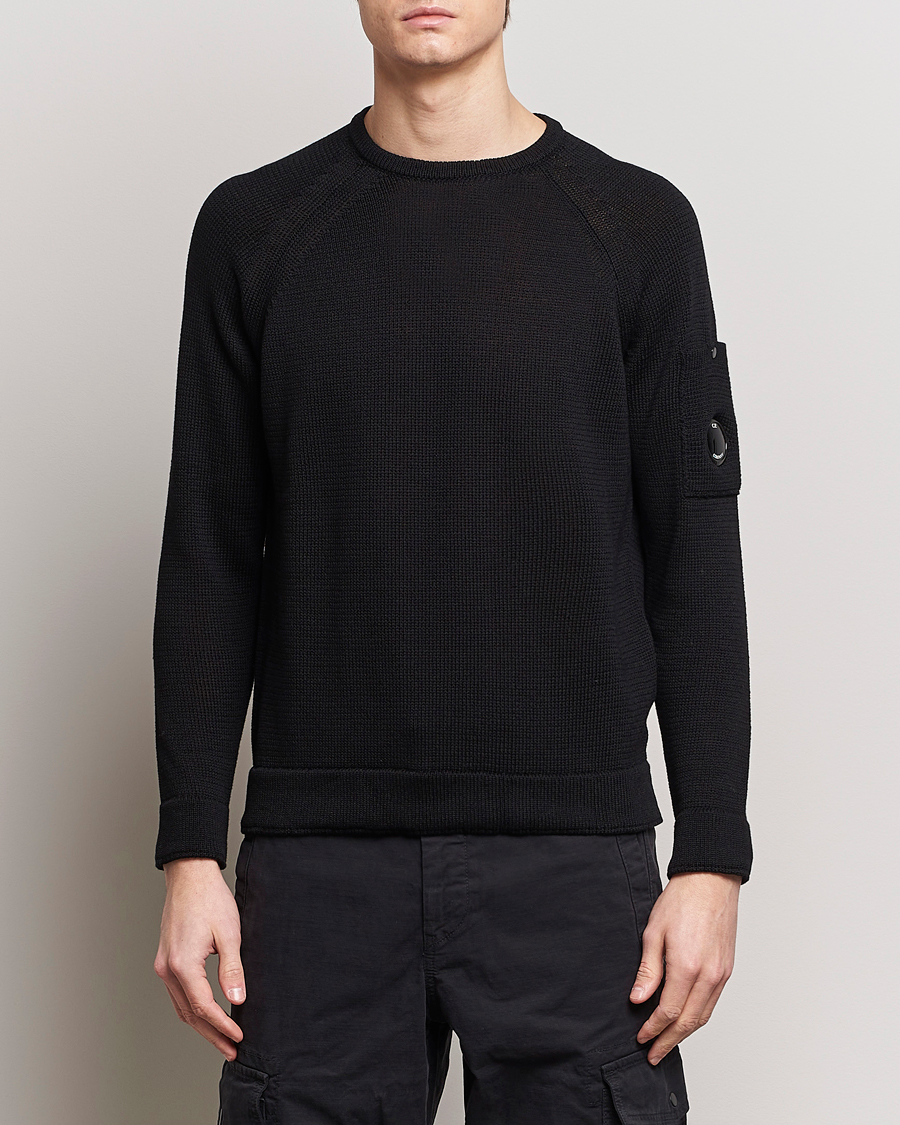 Homme | Pulls Et Tricots | C.P. Company | Compact Cotton Lens Crewneck Black
