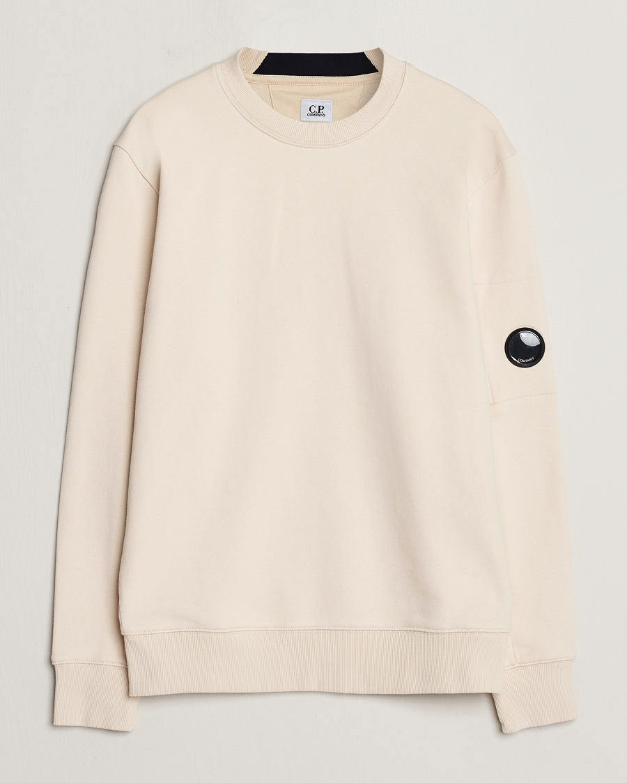 Homme | Pulls Et Tricots | C.P. Company | Diagonal Raised Fleece Lens Sweatshirt Ecru