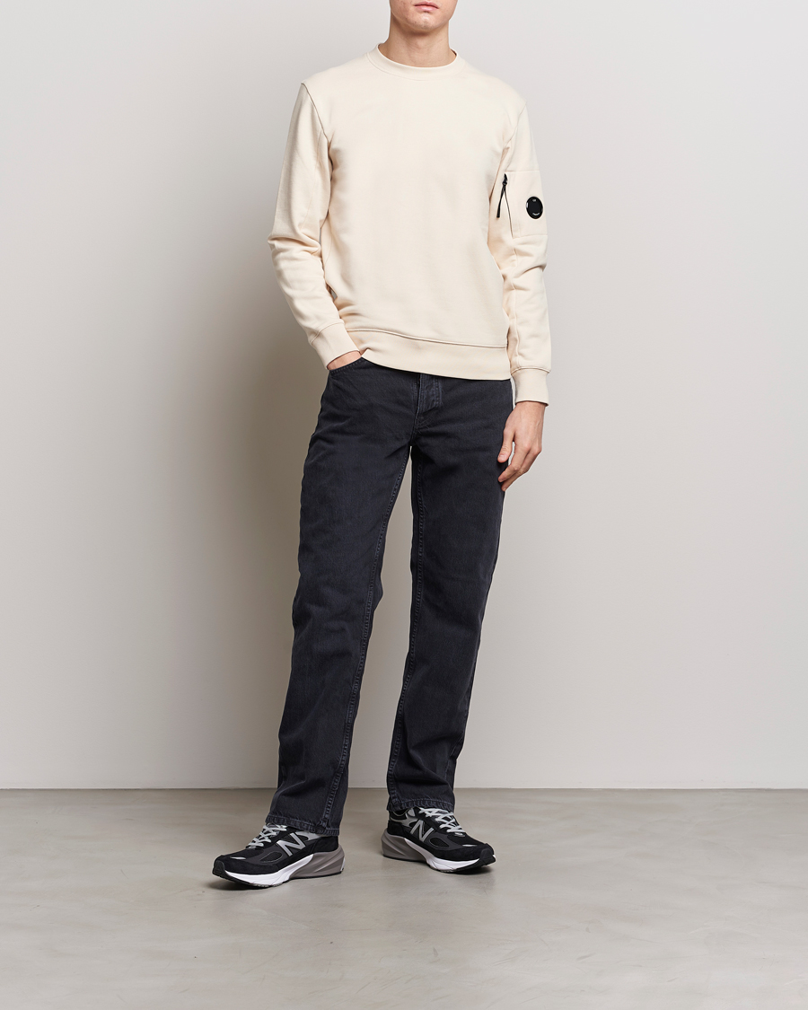 Homme | Pulls Et Tricots | C.P. Company | Diagonal Raised Fleece Lens Sweatshirt Ecru
