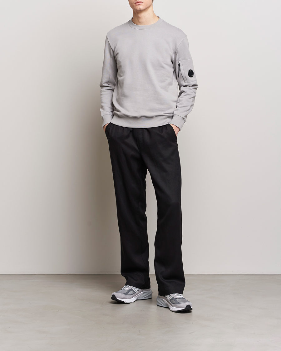 Homme | Pulls Et Tricots | C.P. Company | Diagonal Raised Fleece Lens Sweatshirt Light Grey