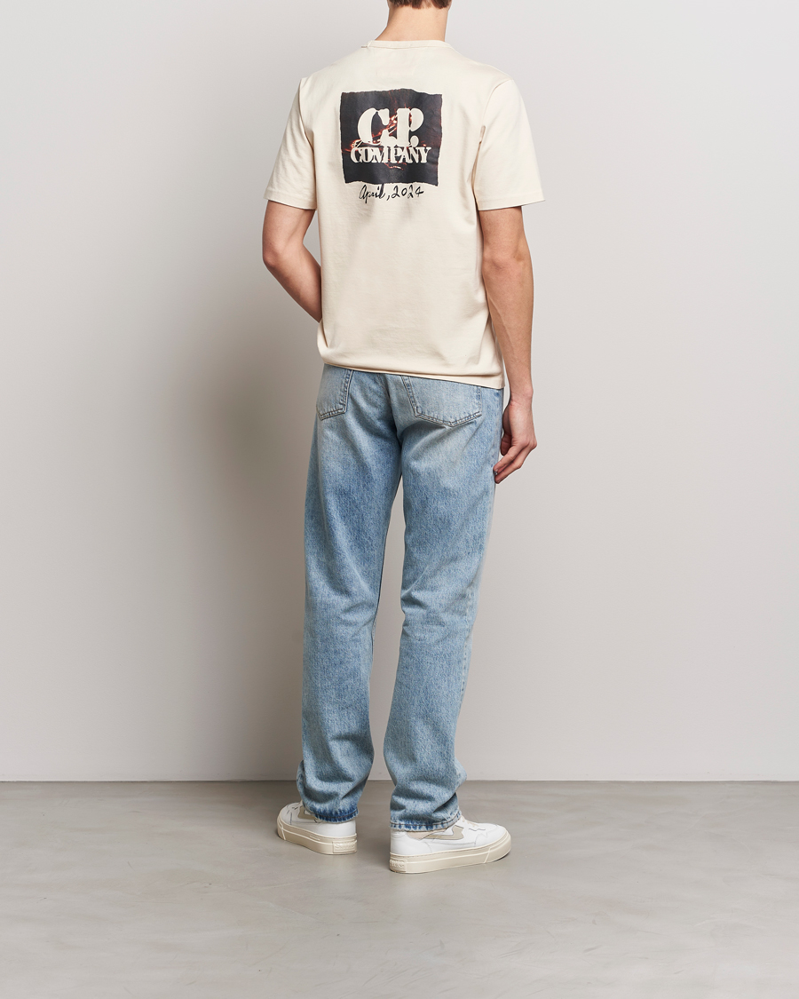 Homme | T-shirts | C.P. Company | Mercerized Heavy Cotton Back Logo T-Shirt Ecru