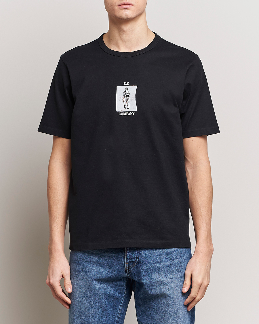 Homme | T-shirts | C.P. Company | Mercerized Heavy Cotton Back Logo T-Shirt Black
