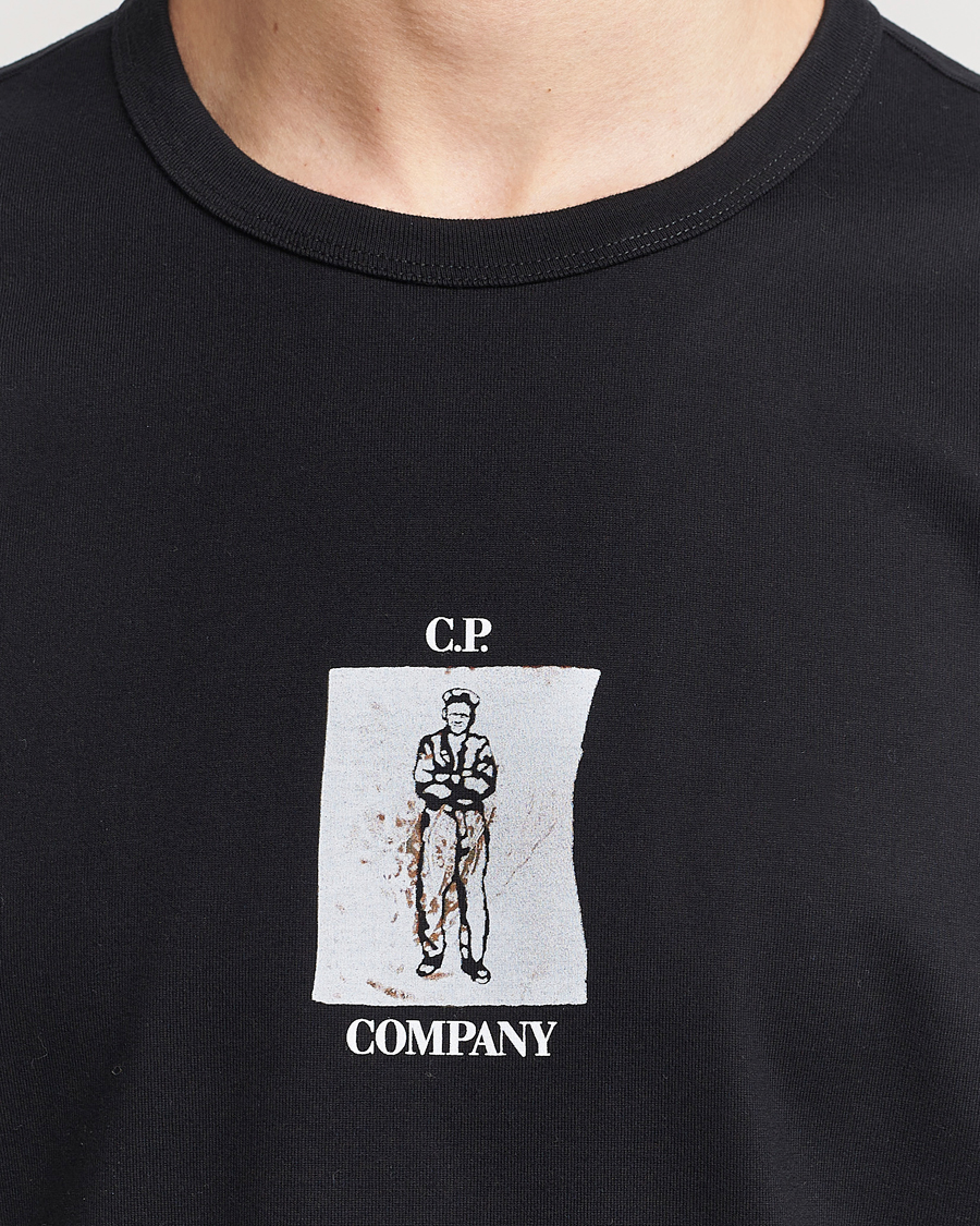 Homme | T-shirts | C.P. Company | Mercerized Heavy Cotton Back Logo T-Shirt Black