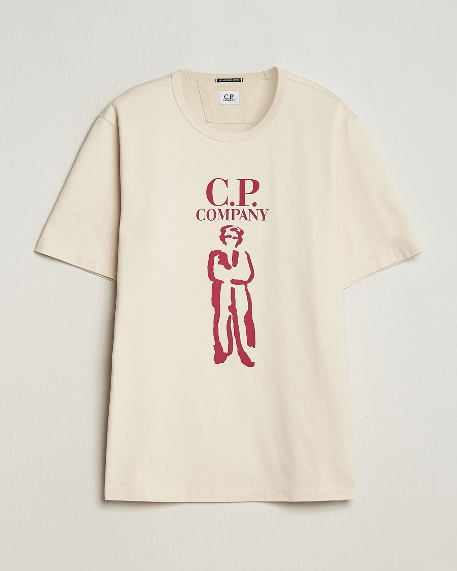 Homme | T-shirts | C.P. Company | Mercerized Heavy Cotton Logo T-Shirt Ecru