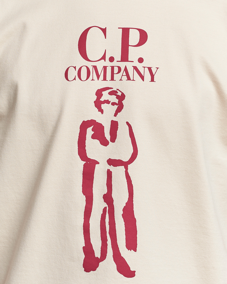 Homme | T-shirts | C.P. Company | Mercerized Heavy Cotton Logo T-Shirt Ecru