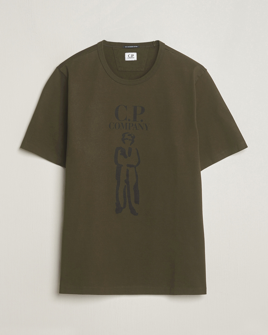 Homme | T-shirts | C.P. Company | Mercerized Heavy Cotton Logo T-Shirt Army