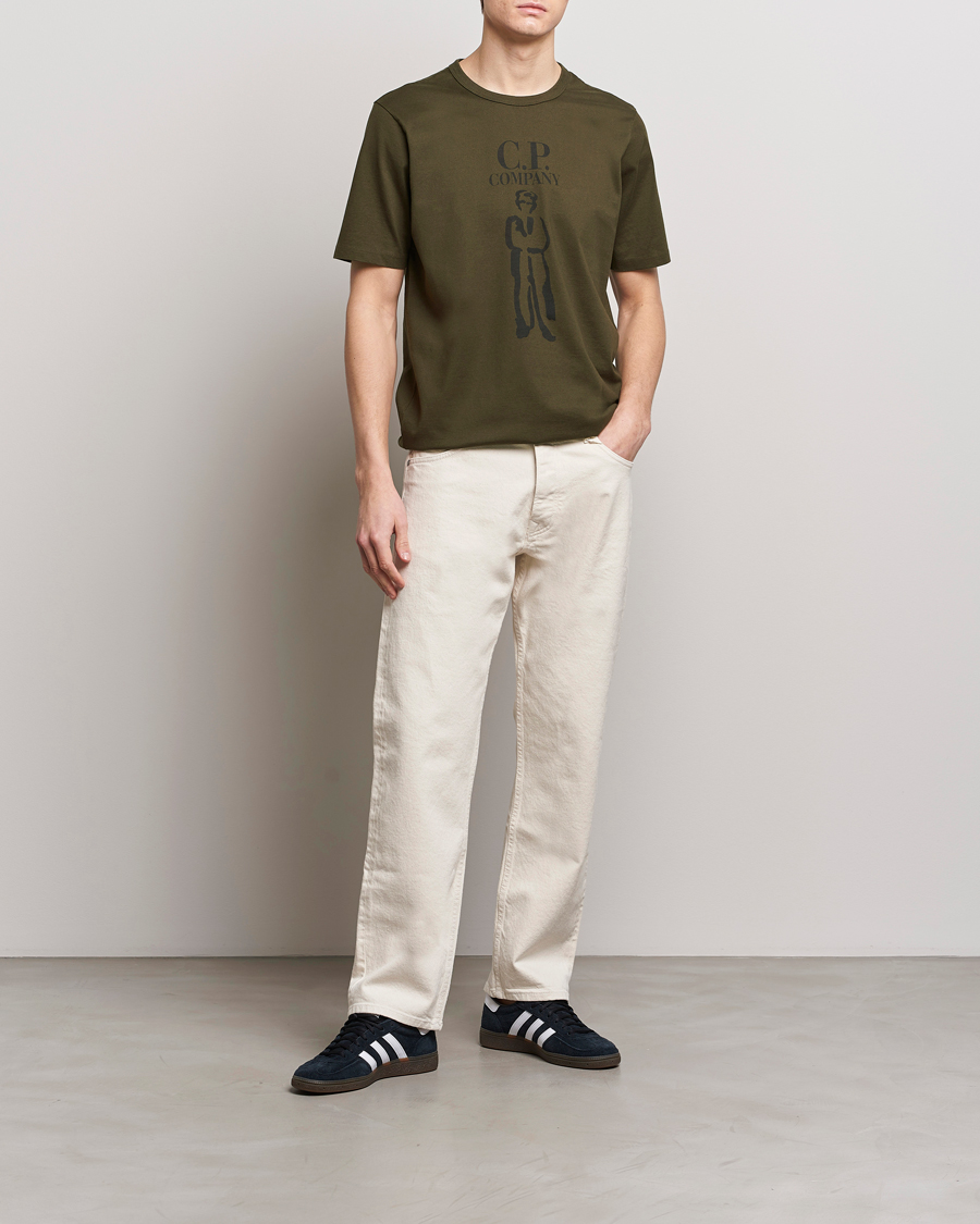 Homme | T-shirts | C.P. Company | Mercerized Heavy Cotton Logo T-Shirt Army