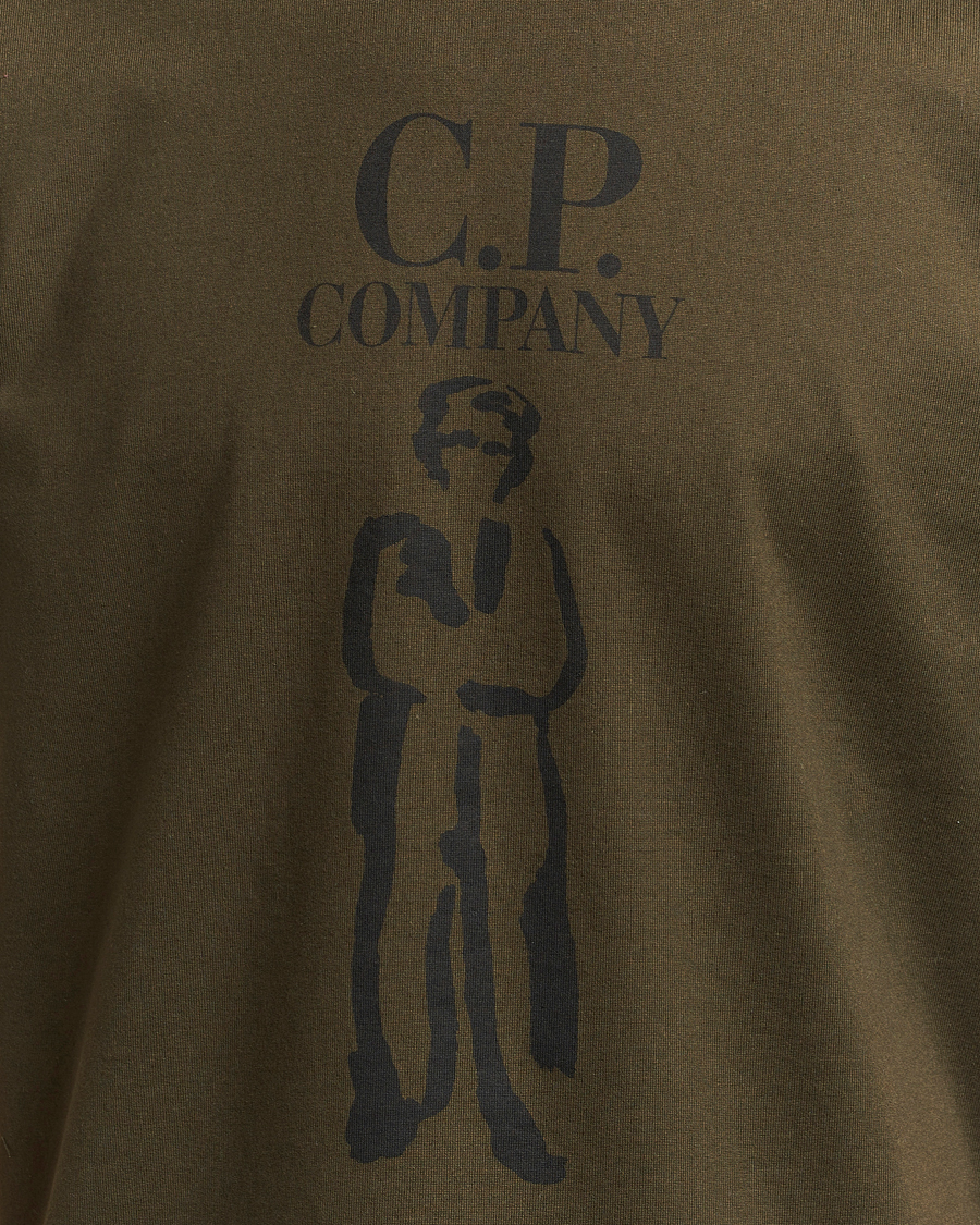 Homme | T-shirts | C.P. Company | Mercerized Heavy Cotton Logo T-Shirt Army
