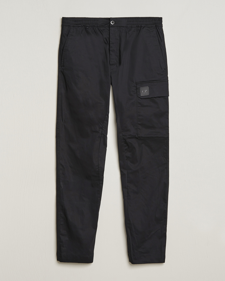 Homme | Pantalons | C.P. Company | Metropolis Gabardine Stretch Satin Cargo Trousers Black