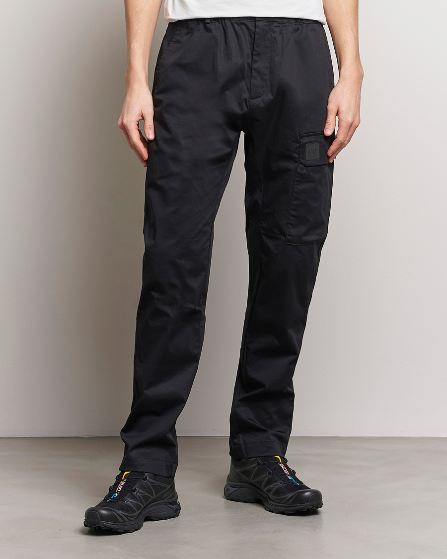 Homme | Pantalons | C.P. Company | Metropolis Gabardine Stretch Satin Cargo Trousers Black