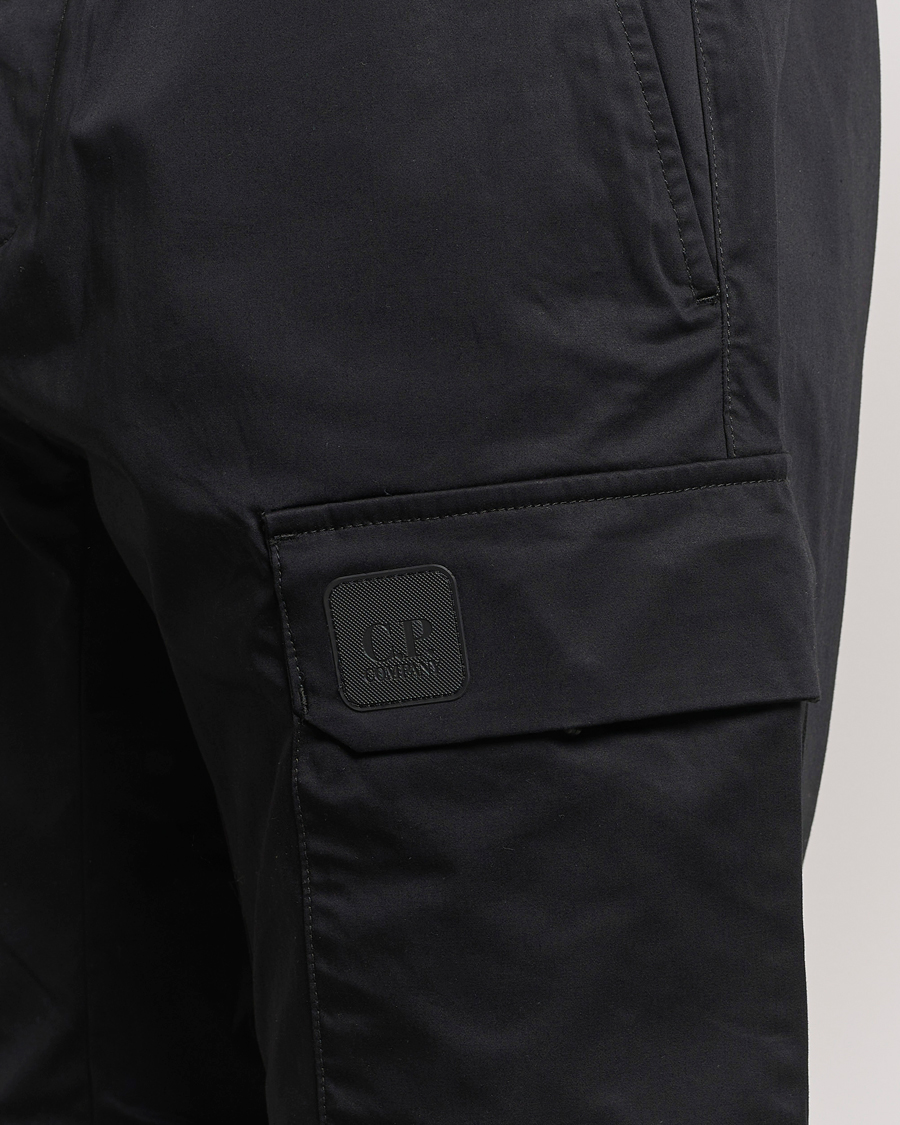 Homme | Pantalons | C.P. Company | Metropolis Gabardine Stretch Satin Cargo Trousers Black