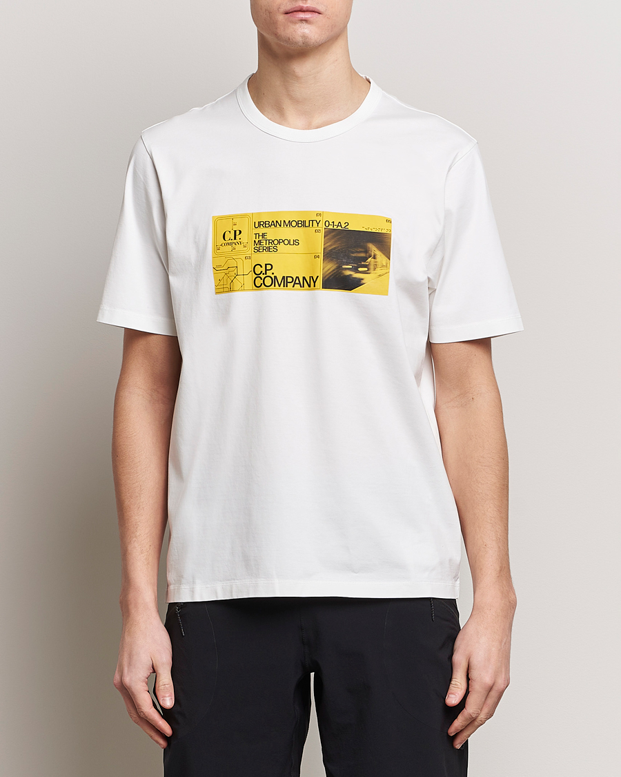 Homme | T-shirts À Manches Courtes | C.P. Company | Metropolis Mercerized Jersey Logo T-Shirt White