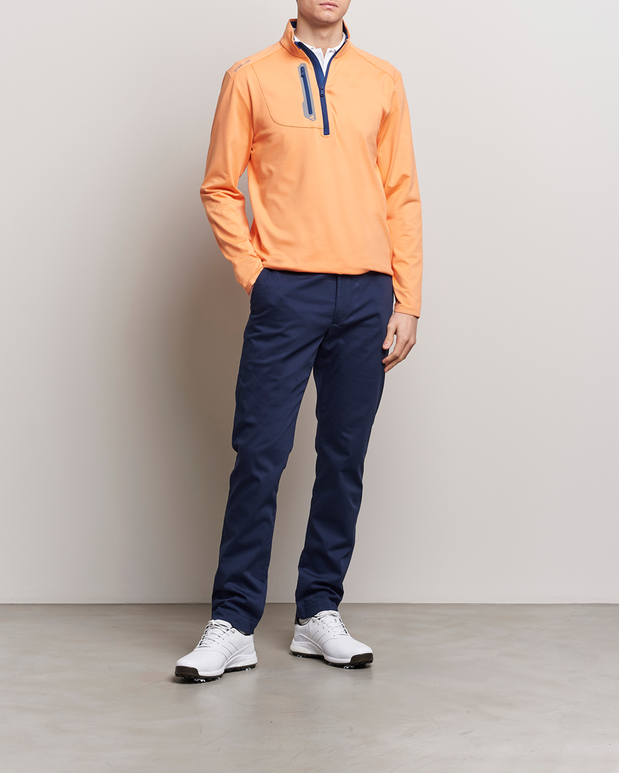 Homme | Pulls Et Tricots | RLX Ralph Lauren | Luxury Jersey Half Zip Poppy Orange