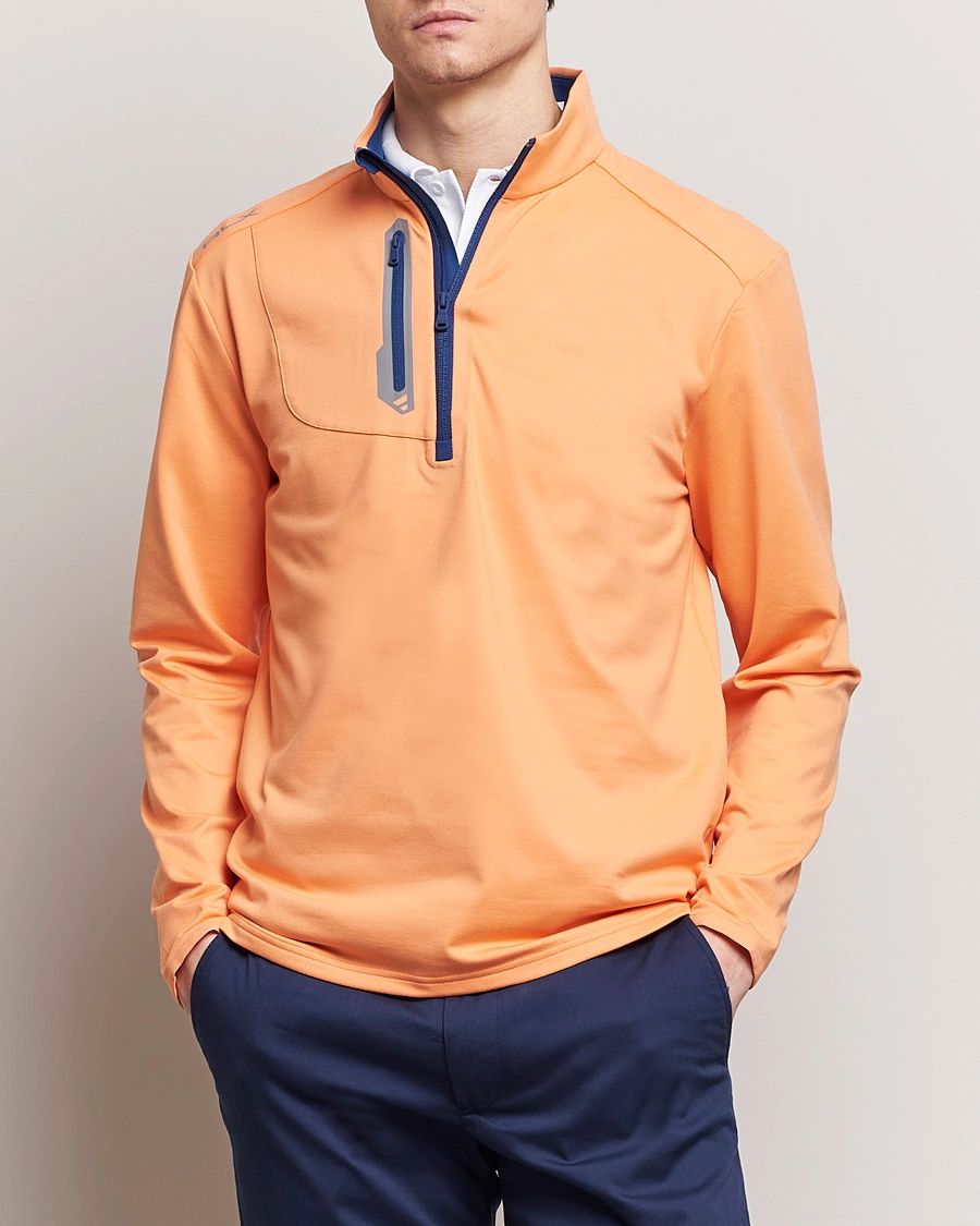 Homme |  | RLX Ralph Lauren | Luxury Jersey Half Zip Poppy Orange