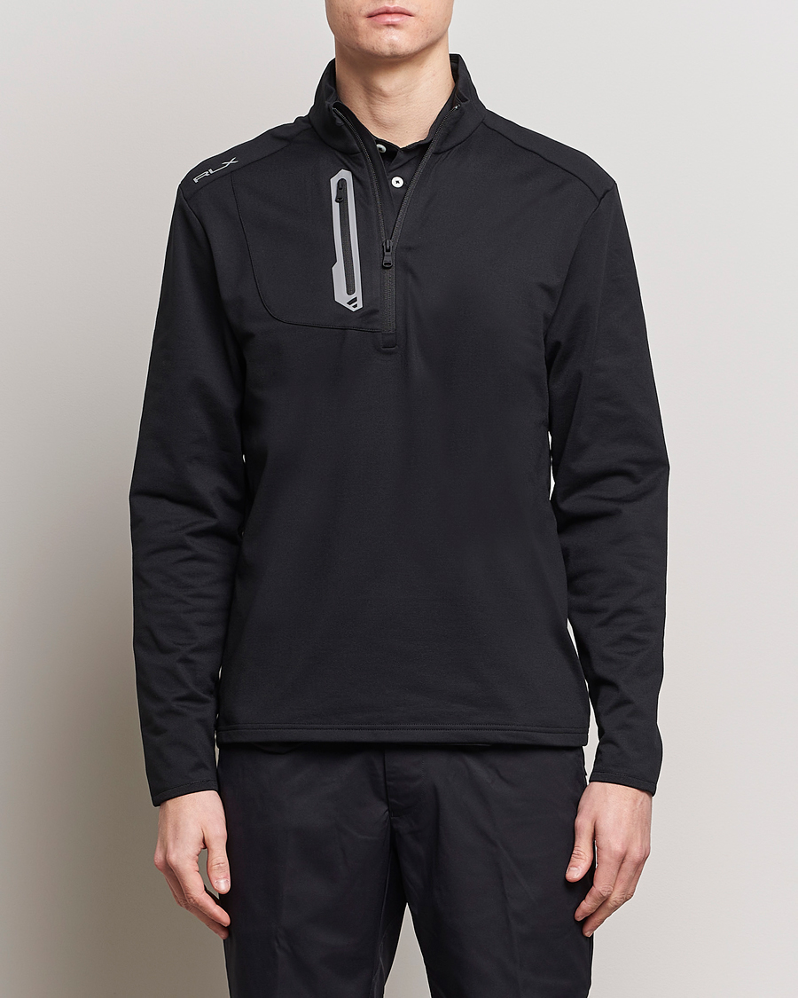 Homme | Soldes Vêtements | RLX Ralph Lauren | Luxury Jersey Half Zip Polo Black