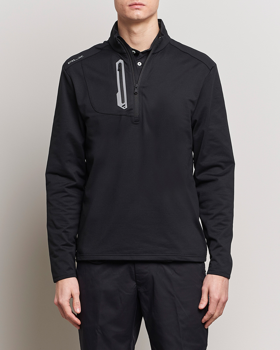 Homme | Pulls Et Tricots | RLX Ralph Lauren | Luxury Jersey Half Zip Polo Black