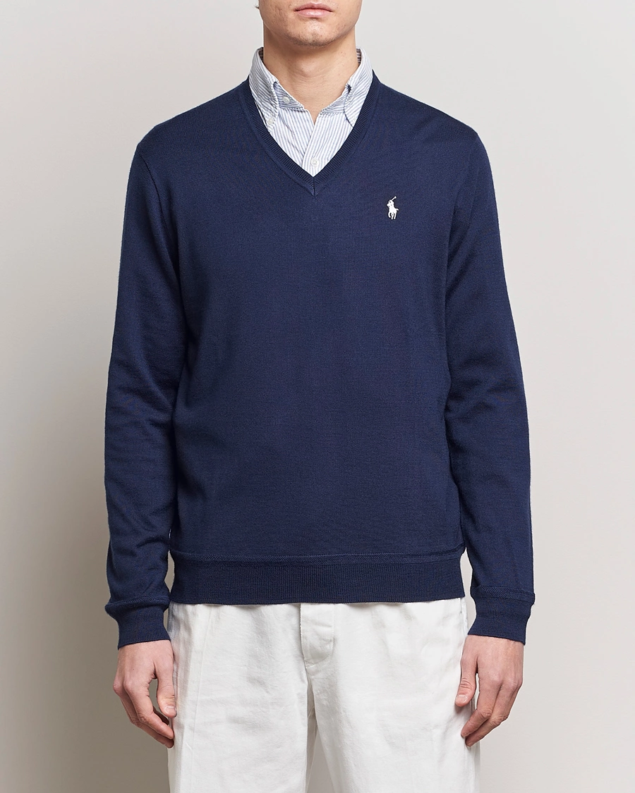 Homme |  | Polo Ralph Lauren Golf | Wool Knitted V-Neck Sweater Refined Navy