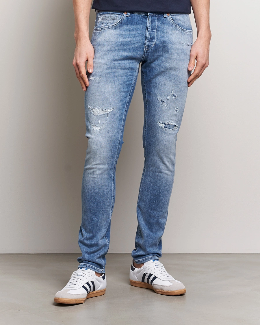 Homme | Jeans Bleus | Dondup | George Distressed Jeans Light Blue
